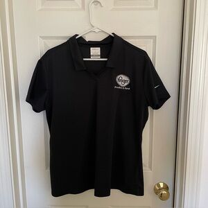 Nike Ladies XL Black Dri-Fit Golf Shirt with Collared V-neck Kroger logo